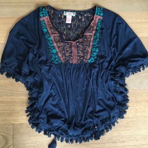 Buttery soft boho poncho/top